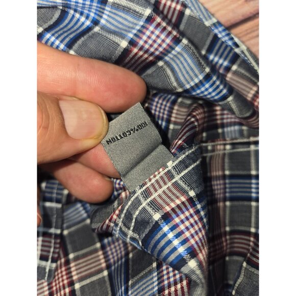 Johnston & Murphy Mens Tailored Fit Plaid Shirt XL - Picture 6 of 8